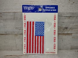 Wrights American Flag USA Embroidered Patch Applique Self-Adhesive *READ* - £1.61 GBP
