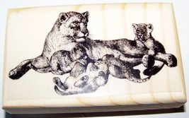 LION AND CUBS ~NEW mounted rubber stamp - $8.00