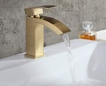 Buluxe Brushed Gold Bathroom Sink Faucet, Deck Mounted Single Hole Singl... - £92.42 GBP