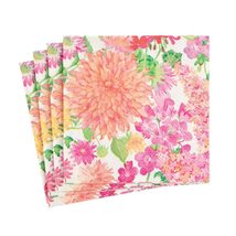 Caspari Summer Blooms Paper Guest Towel Napkins - Four Packs of 15 - £27.25 GBP