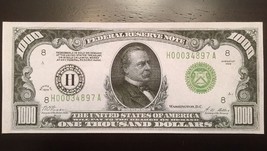 Reproduction United States 1928 $1000 Bill Federal Reserve Note, St Louis Copy - £3.13 GBP