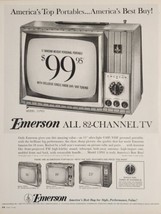 1964 Print Ad Emerson 11&quot; Bantam Weight Personal Portable TV Television - £16.33 GBP