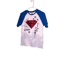 Superman Boys Size Xxl 18 Raglan Short Sleeve Graphic T-Shirt - £9.60 GBP