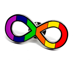 Autism Awareness Pin Badge Enamel Brooch Rainbow Infinity Eight Neurodivergent - £5.50 GBP