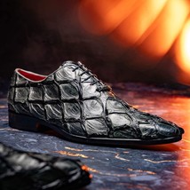 Olivieri Genuine Pirarucu Exotic Lace-Up Oxford Gray image 9
