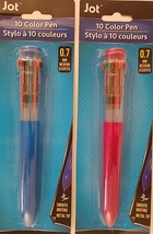 Jot 10-in-1 Plastic Multi-Color Ink Pens, Select Blue or Pink Casing - $3.49