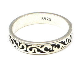 Traditional Style Beautiful 925 Sterling Silver Ring Plain Unisex Band - $38.17