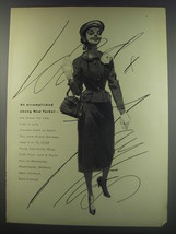 1956 Lord & Taylor Arlene Norman Suit Ad - An accomplished young New Yorker - $18.49