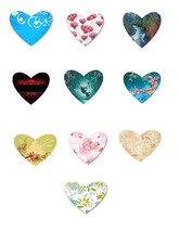 10 Flowers and Outdoor Hearts-Digital Immediate Download-Website Banner-Gift Car - $1.25