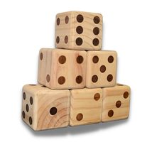 Bolaball 3.5&quot; Giant Wooden Yard Dice Set for Outdoor Fun, Barbeque, Part... - $19.97