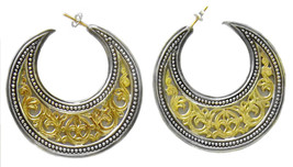 Gerochristo 1251- Solid Gold &amp; Silver Medieval-Byzantine Crescent Earrin... - $3,150.00