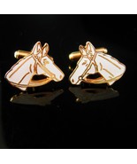 Vintage Horse Head Cufflinks Set Equestrian Figural rancher rodeo mens c... - £59.95 GBP