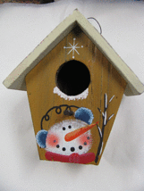 90015Y-Snowman Wood Christmas Birdhouse  - £6.79 GBP
