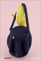 Vintage Navy Blue Beaded Bag by Josef Made in Italy (#HB239) - £157.32 GBP