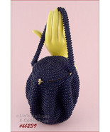 Vintage Navy Blue Beaded Bag by Josef Made in Italy (#HB239) - £159.87 GBP