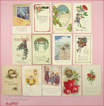 Lot of 13 Assorted Vintage Holiday Post Cards Christmas and New Year (#M2968) - £14.16 GBP