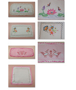 4 Embroidered and/or Cross Stitched Vintage Dresser Scarves (Inventory #... - £22.03 GBP