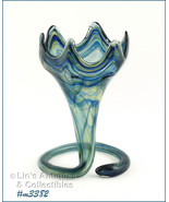 Vintage Free Form Glass Cornucopia Vase (Inventory #M3382) - £30.38 GBP