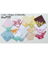 Lot of One Dozen Assorted Vintage Hankies All With Fancy Corner (Inv.M1973) - £58.97 GBP