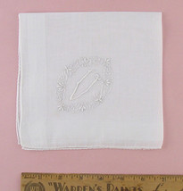 Vintage White Madeira Monogram V Handkerchief (Inventory #Monogram4) - $28.00