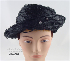 Vintage and Gorgeous Very Well Made Black Hat by DAMOZEL of New York   (... - £35.20 GBP