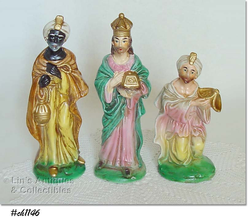 Set of Three Taller Size Vintage Wisemen for Nativity Set or Display (#CH1146) - $50.00