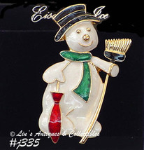 Signed Eisenberg Ice Snowman Pin (#J335) - $48.00