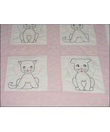 Vintage Puppies and Kittens Hand Sewn Baby Quilt (#M2809) - £78.10 GBP