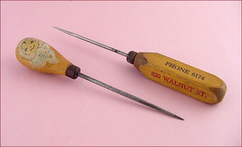 Two Vintage Ice Picks from Evansville, Indiana (Inventory #E050) - £14.47 GBP