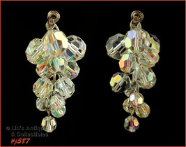 Vintage Glass Bead Clip Earrings (#J587) - £30.02 GBP