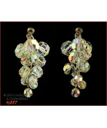 Vintage Glass Bead Clip Earrings (#J587) - £29.88 GBP