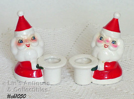 Vintage Holt Howard Santa Candle Holders at Lin&#39;s Antiques (Inventory #C... - £38.28 GBP