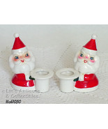 Vintage Holt Howard Santa Candle Holders at Lin&#39;s Antiques (Inventory #C... - £37.52 GBP