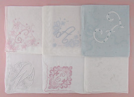 Choice of Vintage Monogram Handkerchiefs Monograms A, F, W,  and E  (Mono#10) - £24.14 GBP