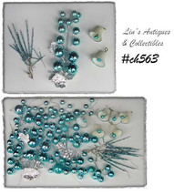 Vintage Ice Blue Ornaments, Glass Bead Picks etc for Crafting or Decor (#CH563) - £55.31 GBP