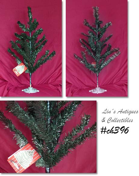Vintage 2 Feet Tall Green Vinyl Christmas Tree Made in Italy (Inventory CH396) - $90.00