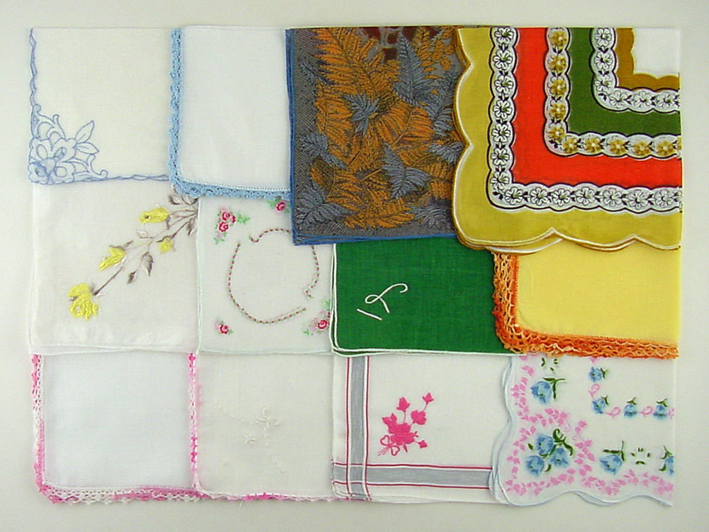 Primary image for Vintage Hanky Lot of One Dozen Assorted Vintage Hankies Handkerchiefs (Lot #S11)