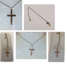 Vintage Cross Pendant on B David Gold Filled Chain (#E094) - £11.99 GBP
