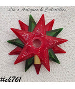 Vintage Red and Green Multi-Star Christmas Tree Topper (Inventory #CH761) - £23.45 GBP