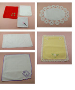 Lot of Vintage Linens and Embroidered Items Doilies and More (Inventory ... - £23.40 GBP