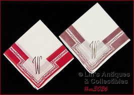 Two Gorgeous  Monogrammed “W” Vintage  Handkerchiefs Hankies (Inventory ... - £17.20 GBP