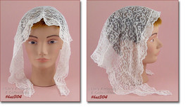 Vintage White Chapel Veil Or Wedding Veil (Inventory #HAT304) - £23.98 GBP