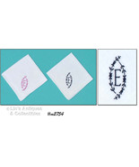 Lot of Two Vintage Monogram “E” Handkerchiefs Hankies (Inventory #M2754) - £17.29 GBP
