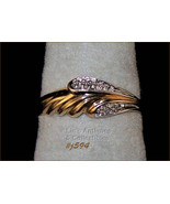 10K YG Vintage Ring With 5 Small Diamonds Size 6 (#J594) - £74.70 GBP