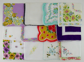 Vintage Hanky Lot of One Dozen Assorted Vintage Hankies Handkerchiefs (Lot #P10) - £51.83 GBP