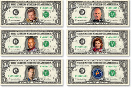 Captain&#39;s 6-Pack on REAL Dollar Bills TOS TNG DS9 Voyager Money Cash - $542.10 MXN
