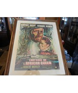 The African Queen Framed Poster Reprint from 1978 in French Bogart & Hepburn