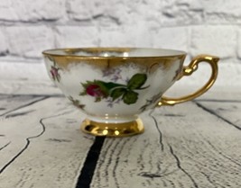 Vtg Shafford Bone China Tea Cup Handpainted Pink Roses Gold Trim *Video* - $14.85