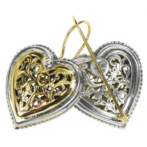  Gerochristo 1249 - Solid Gold &amp; Sterling Silver Heart Earrings  - $1,280.00