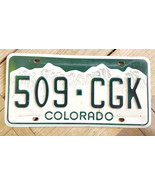 Colorado License Plate-2000&#39;s-Green White Mountain-509-CGK-No Stickers - $10.39